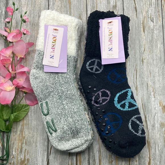 Women's Ultra Soft Fuzzy Lounge Socks 2-Pack Shoe Size 4-10 - Picture 1 of 7